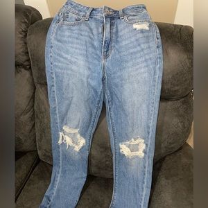 American Eagle distressed mom jeans
